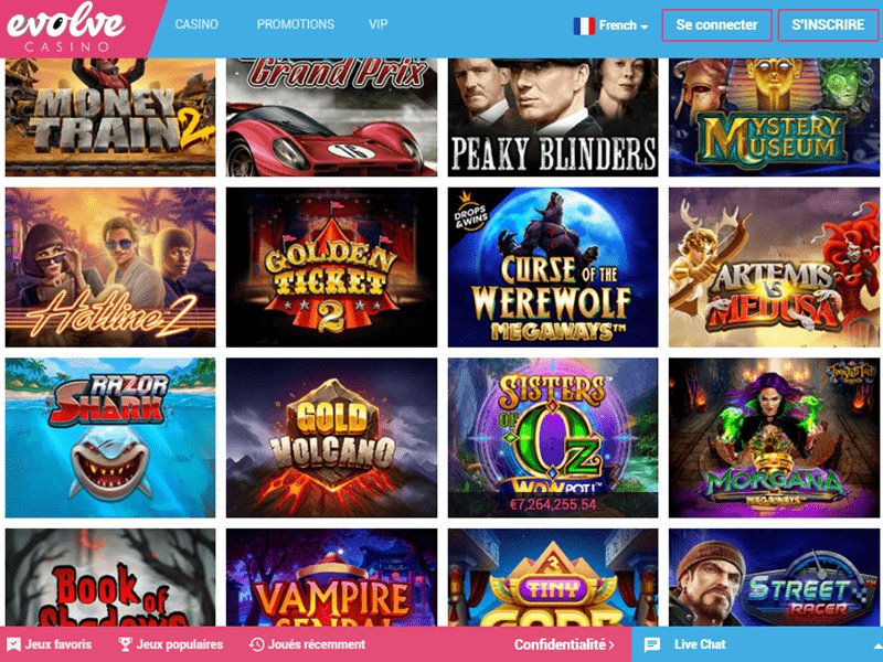 Casino en ligne evolve casino à France