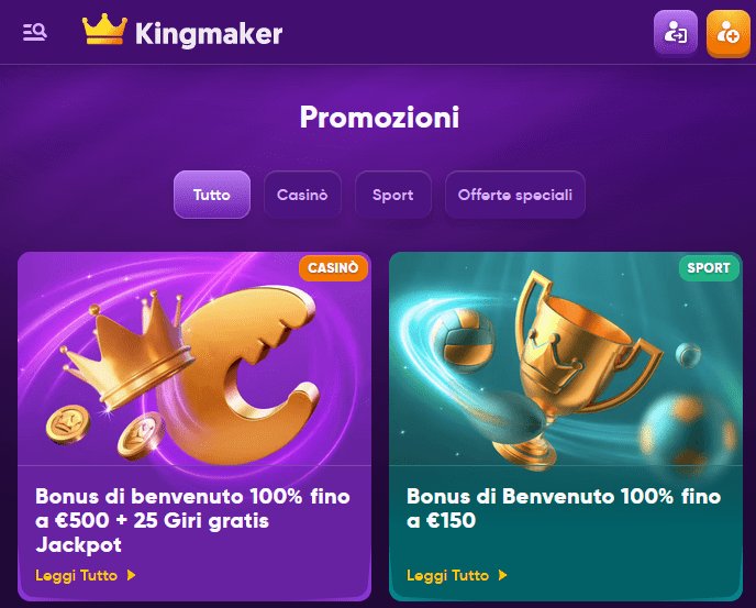 Riscopri il mondo del Kingmaker Casino: Bonus, Giochi e Promozioni Esclusive a Italy